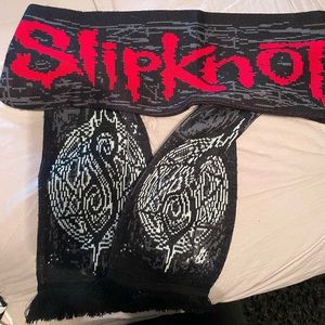 Red and Black Slipknot Knit Scarf